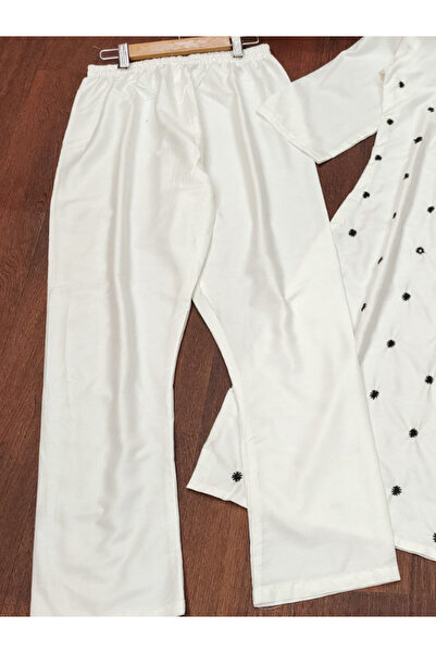 MYSMAR White Rayon Salwar Kameez - HRT2317 | White