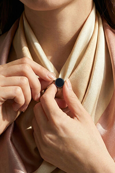 Happyline Siyah Eşarp Mıknatısı Şal Mıknatısı Metal Kaplama Scarf Magnet Hija...