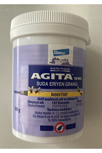 ELANCO AGİTA 10 WG (SİNEK-KARA SİNEK İLACI) SUDA ERİYEN GRANÜL 100 GR (ORİJİNAL)