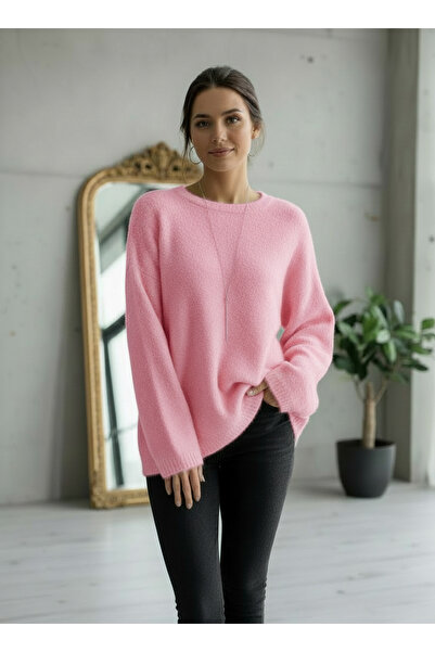 SARE ERKMEN Γυναικείο πλεκτό μακρύ πουλόβερ Angora