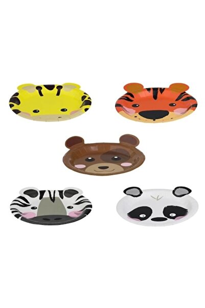 OEM Farfurii de carton cu 5 modele de animale Ø18cm - 25 buc