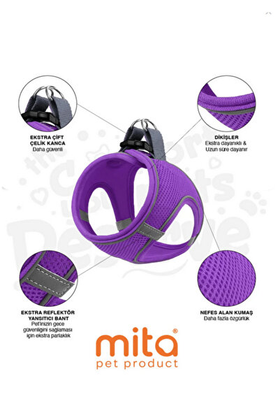 Mita Set of 12 Air Mesh 2XS Chest Straps Purple