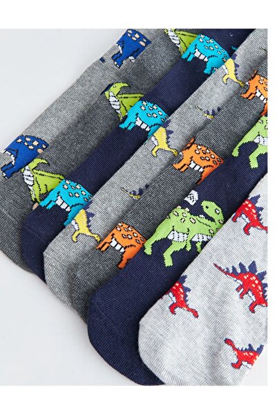 LC Waikiki Lcw Kids Mixed Pattern Boys' Socks Children's 7-Piece Set
