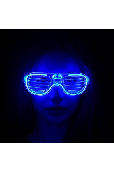 TanOzel Blue Led Light Party Glasses - Neon Glow Strip Glasses with 3 Modes