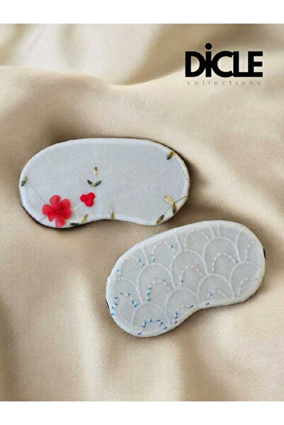 diclecollection Pachet de 2 bentițe de somn brodate, bentiță pentru ochi, bentiță pentru ochi de călătorie, ochelari de somn pentru yoga, noua bentiță de somn pentru mireasă