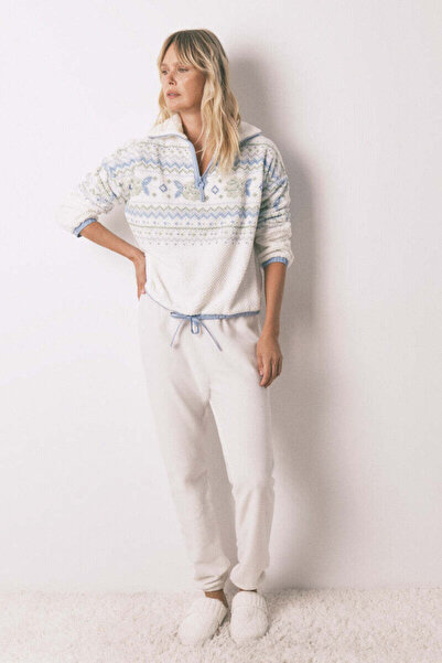 Women'secret Long fleece jacquard pyjamas