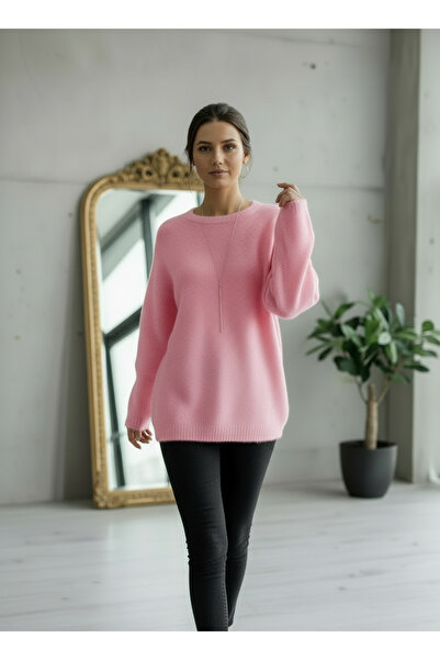 SARE ERKMEN Γυναικείο πλεκτό μακρύ πουλόβερ Angora