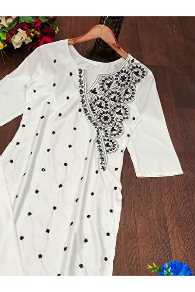 MYSMAR White Rayon Salwar Kameez - HRT2317 | White