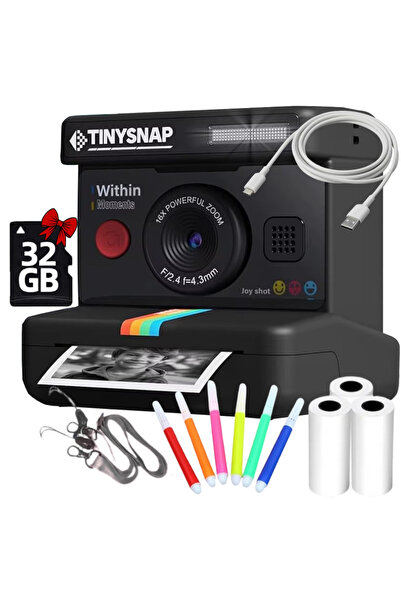 SMARTIC Aparat copii printare instant, Full HD 1080p, 12MP, 2.4", SD 32GB+3ro...