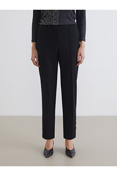 LC Waikiki Black Elastic Waist Women's Trousers