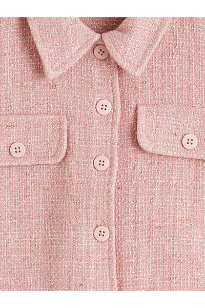 LC Waikiki Kids Pink Tweed Jacket for Girls