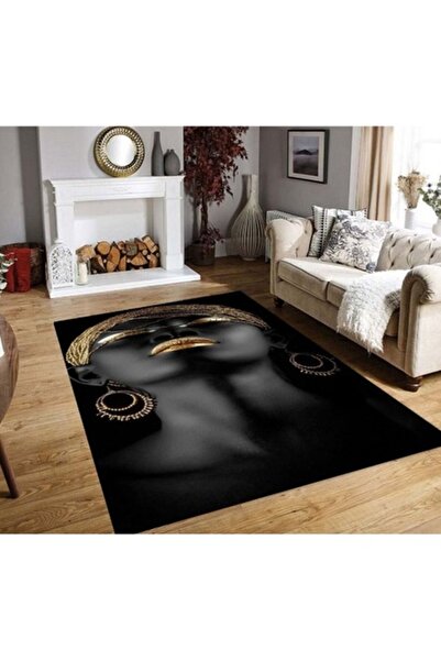 E EFRALL Non-slip Carpet 120 x 180 cm, Black-Gold - Concept