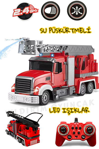 YILDIRIM OYUNCAK Sesli ve Işıklı USB Şarjlı Uzaktan Kumandalı İtfaiye Aracı 3...