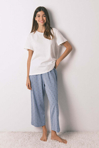 Women'secret Long pyjamas with short sleeve sleeves and flowers