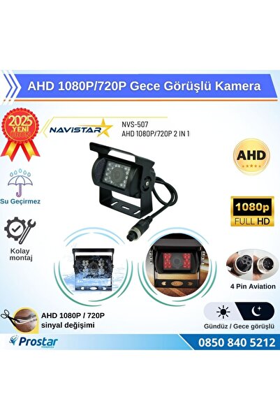 Navistar AHD 1080P/720P Çift fonksiyonlu Gece Görüşlü Şapkalı Kamera