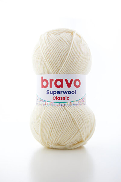 Bravo Superwool Classic Knitting Yarn – 25% Natural Wool 100 Gr / 260 Meters ...