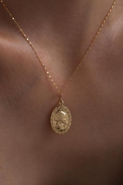 Bayar Gold 14 Ayar Altın Cameo Kolye