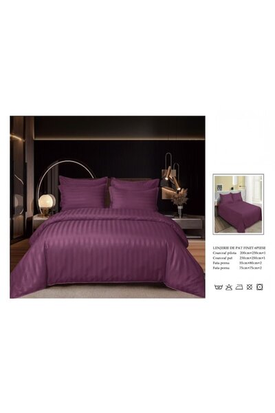 Unicorn Concept Double plain bed linen, Finet, 6 pieces, Purple