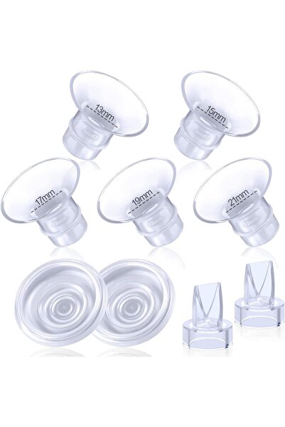 LinJie حشوات شفة مضخة الثدي 13/15/17/19/21 مم مع صمامات منقار البط السيليكونية