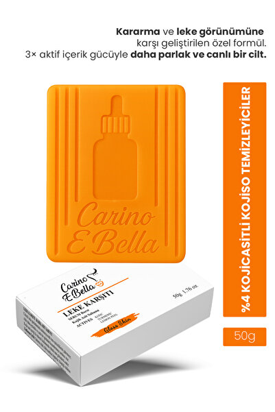 Carino E Bella Kojic Asit Sabunu Zerdeçal ve Kojik Asit Etkisi Leke Karşıtı Kojic Sabun Aydınlatıcı Pürüzsüz Cilt