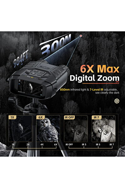 FNIRSI NVS-40 binoculars, infrared night vision, 4K, 6x zoom