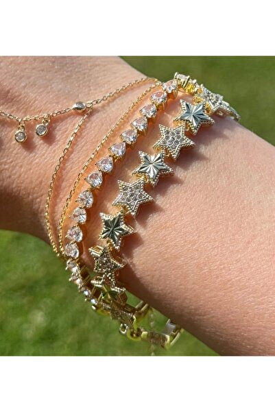 jeva Yıldızlı Gold Bileklik