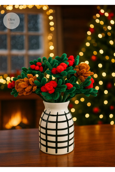 Olen Made Yılbaşı Kokina & DIY Kendin Yap Hobi Seti (Şönil Çiçek Yapım Kiti)