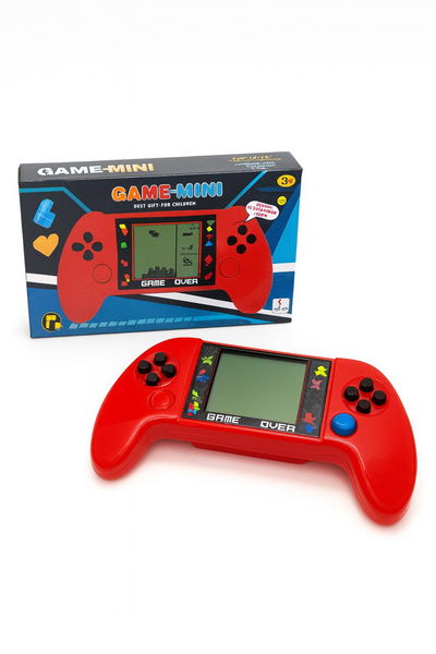 OEM Tetris Game Mini portable console with multiple retro games, red color, 18.5x10.5cm