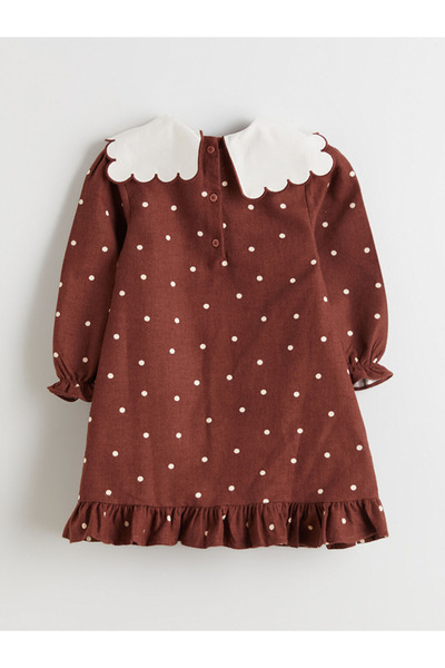 LC Waikiki Kids Red Collar Detailed Polka Dot Girl's Dress