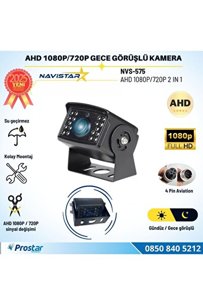 Navistar AHD 1080P ve 720P Metal 18 IR Ledli Gece Görüşlü Araç Kamerası