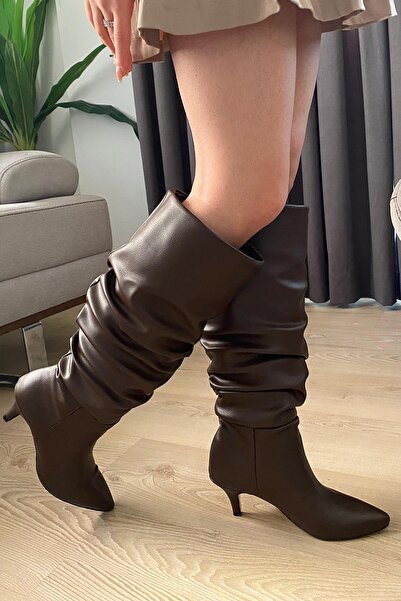 asmi shoes Γυναικείες μπότες Tamara Brown Gusseted με μυτερό νύχι με τακούνι