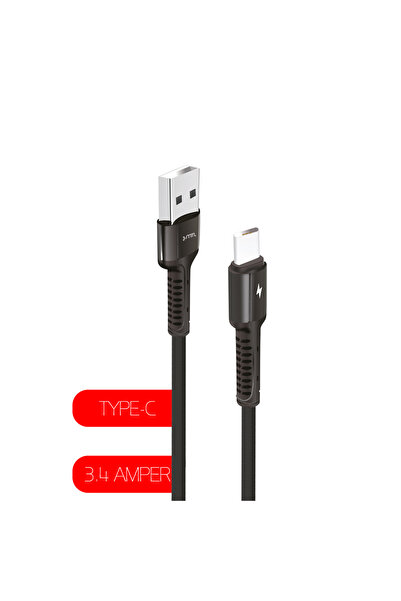 MTL 3.4A Ultra Hızlı Type-C to USB Güçlendirilmiş Hasır Örgü Şarj ve Data Kab...