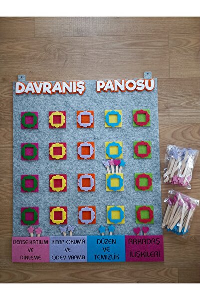 KECENGUZELTASARIM Davranış Panosu Keçe , Davranış Ödül Panosu - 20 Kişilik - 1. 2. 3. Sınıf ve Okul Öncesi- Gri