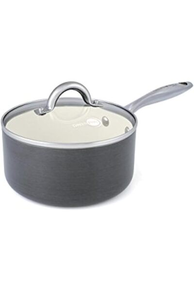 Greenpan قدر ليما ثلاثي الأبعاد سعة 2 كوارت، مغطى بطبقة من السيراميك غير اللاصق ومؤكسد صلب