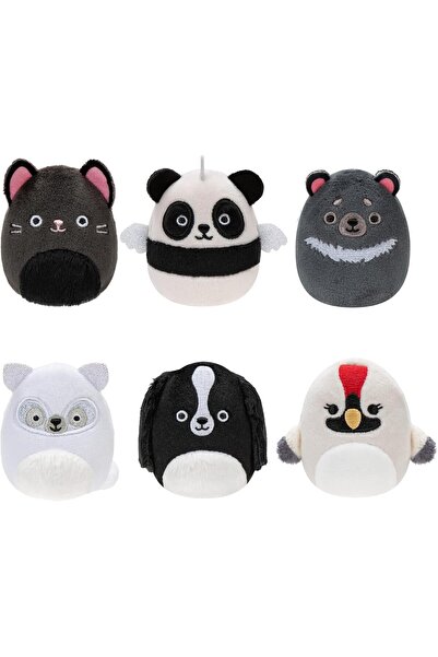 Jazwares Squishville Original Squishmallows Black and White Squad Plush - 6-Pack (2-Inch)