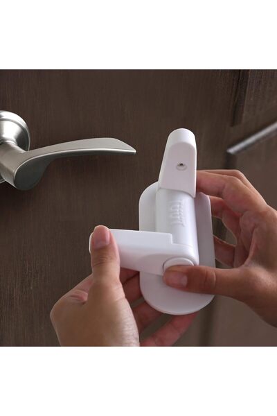 Generic Tuut Door Lever Lock, 2-Pack, Child-Resistant, 3M Adhesive, White