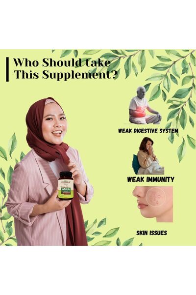 VedaOne Amla (Gooseberry) Tablets-750mg, Natural Vitamin C and Antioxidant Supplement, 60 Count