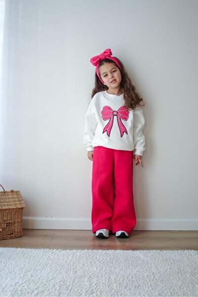 ALYA BUTİK طقم رياضي للفتيات من أليا بوتيكس، مطرز بالشرائط، باللونين الوردي و...