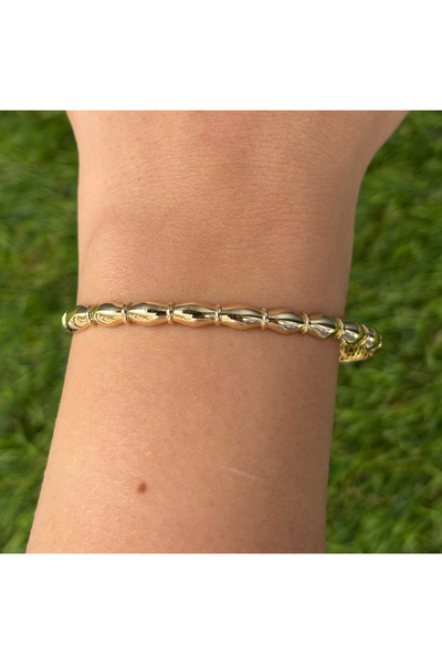 Has Kuyumcum 14 Ayar Altın Halka Detaylı Kelepçe