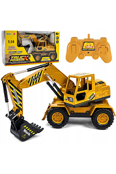 Matadi Excavator electrcic cu acumulator si telecomanda 2in1 Truck Power Yellow cu brat mobil contro