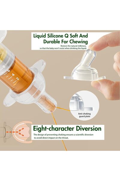 DMG TECH DMG baby medicine dispenser, 2-pack silicone infant syringe droppers, pacifier-style feeders for new