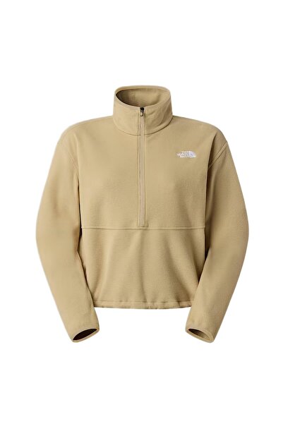 THE NORTH FACE Women's Glacier Fleece 1/2 Zip Short Jacket - Beige, Size S