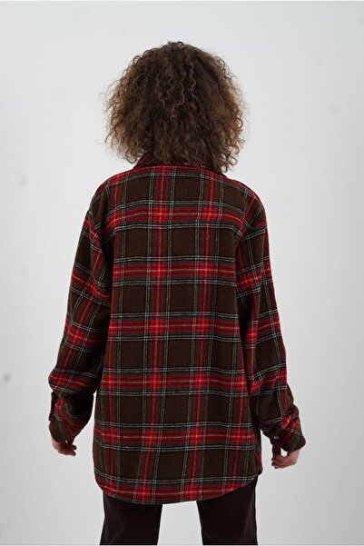 Zelish My Sister Coffee red plaid lumberjack shirt