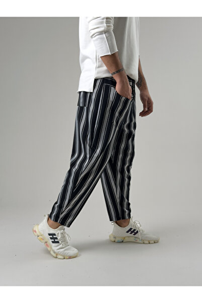 COCOPELLI Black and White Men's Baguette Pants with Front Pocket Detail Coc2600