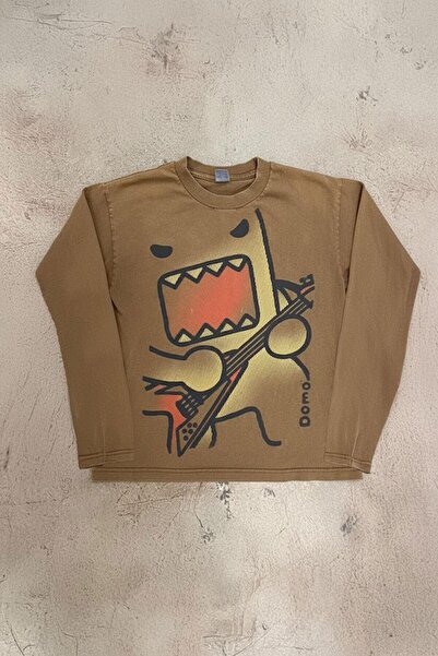 ARS Butik Brown Guitarist Caricature Unisex Slim Sweatshirt