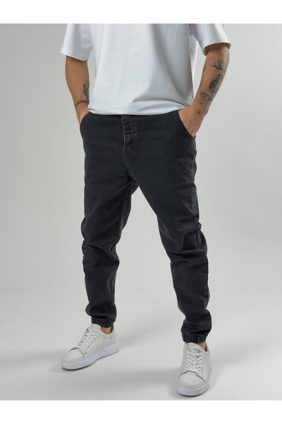 COCOPELLI Men's Anthracite Denim Jogger Pants Coc2582