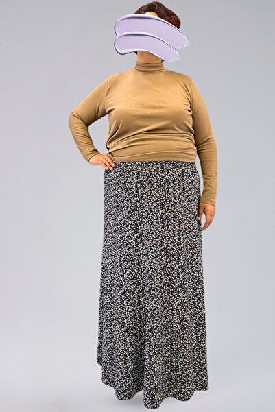 MAKSEN TEKSTİL Pieced Long Prayer Skirt, Viscose Civil 8 Pieces Long Women's Skirt