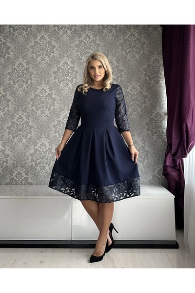 Afrodita Boutique Bianca dress with leather pleats