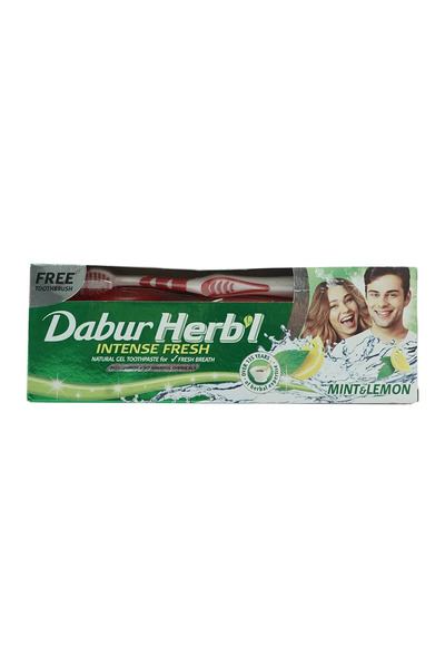 Dabur معجون أسنان هيربِل إنتنس فريش الطبيعي مع فرشاة أسنان مجانية - ١٥٠ غرام