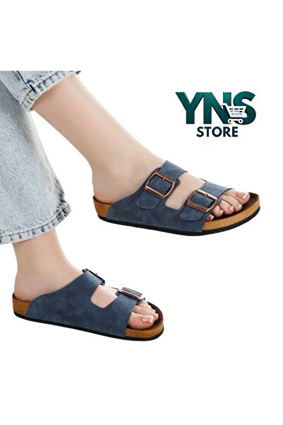 Ynsstore Yns Buckle Unisex Slippers Navy Blue